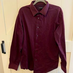 Burgundy Wine color Men’s Size Large  16-16.5 button down long sleeve shirt
